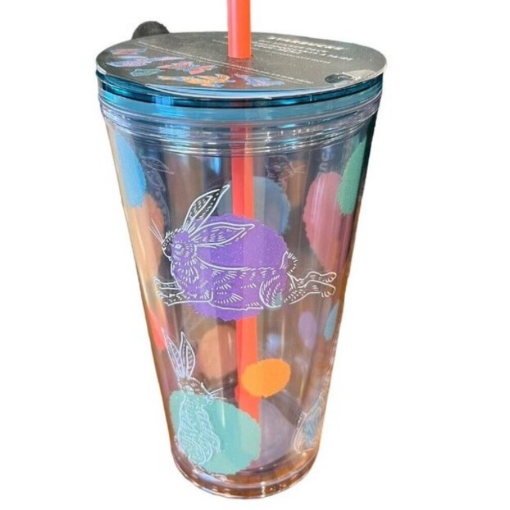 Starbucks Blue and Orange Floral Tumbler